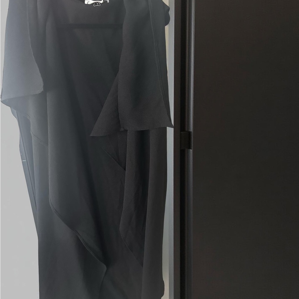 Elegant Black Draped Cardigan